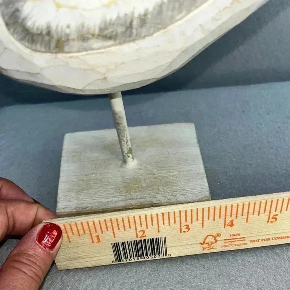 Hand carved Shorebird figure decoy on base seabird nautical decoration farmhouse - Picture 6 of 7